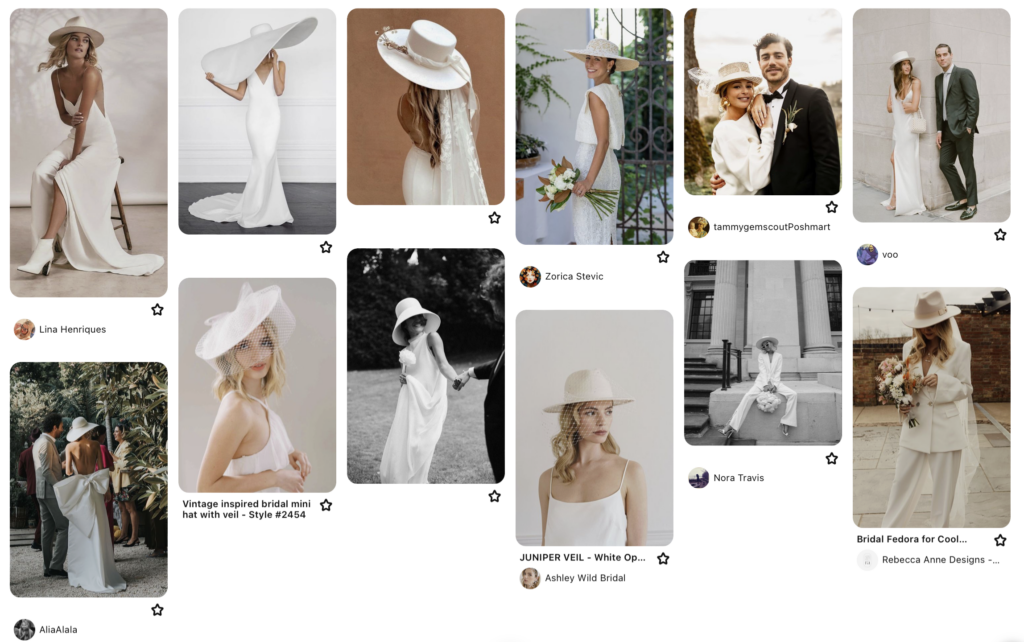 kapelusz zamiast welonu na ślub